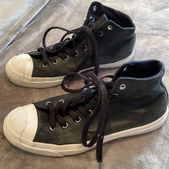 Converse Jack Purcell leather high top men’s size 10 - Picture 3 of 5